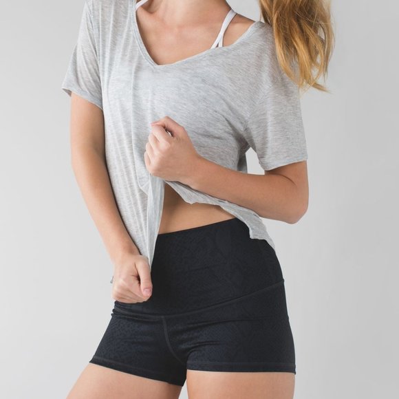 lululemon athletica Pants - Lululemon Boogie Short Full-On Luon (Roll Down) Desert Snake Deep Coal Black